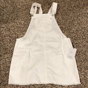 White denim overall dress